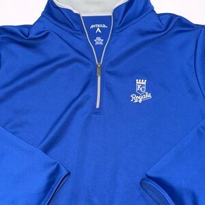 Antigua Royal Blue KC Royals Half-Zip Pullover